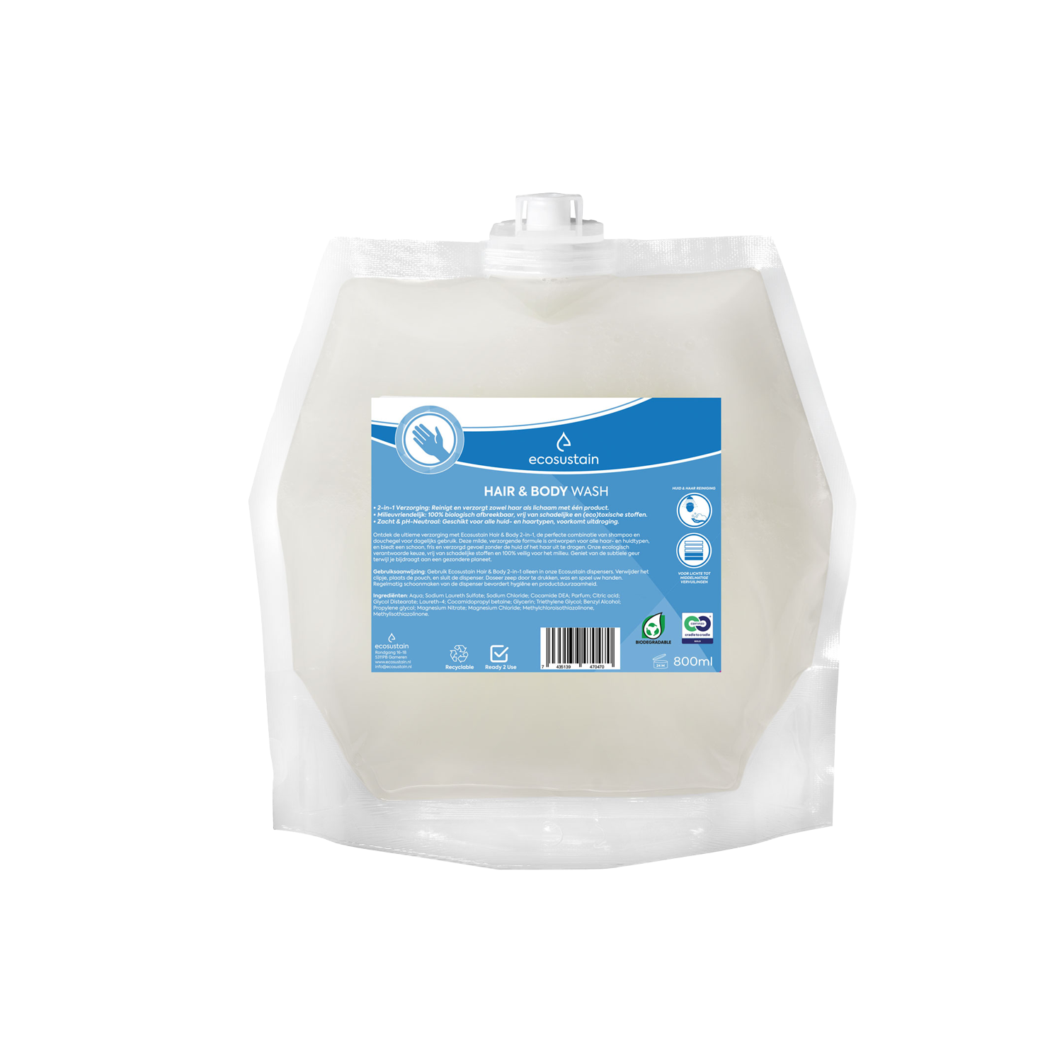 Easydose Hair & Body Wash Pouch 800ml — 800ml